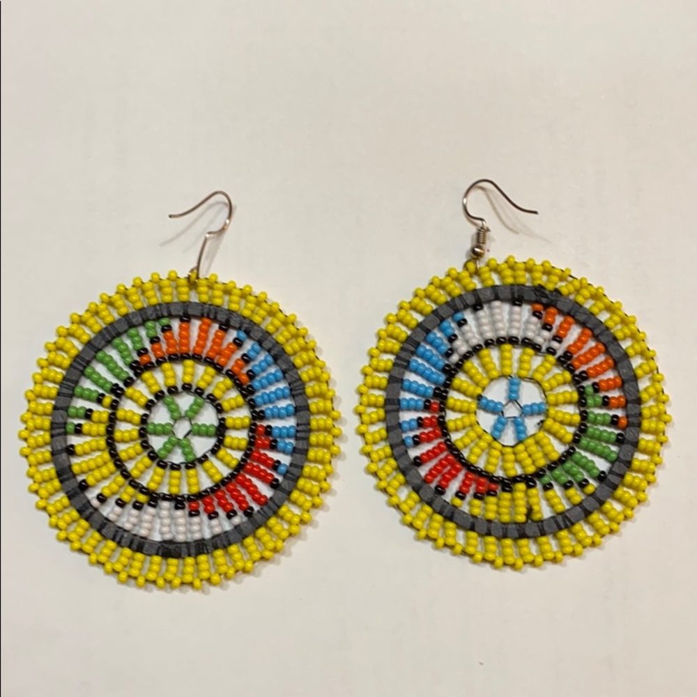 Yellow NASHONA Beaded Earrings